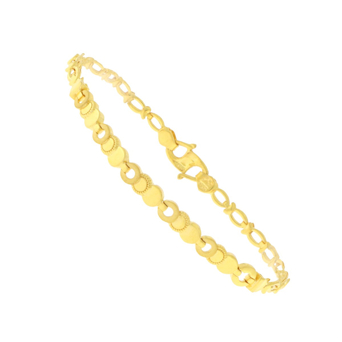 22ct Gold Geometric Medallion Bracelet - A122381