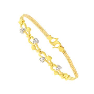 22ct Gold Dual Tone Heart Bracelet - A122382