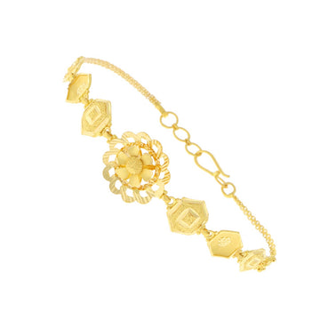 22ct Gold Floral Hexagon Bracelet - A122383