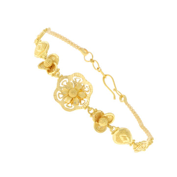 22ct Gold Floral Charm Bracelet - A122388