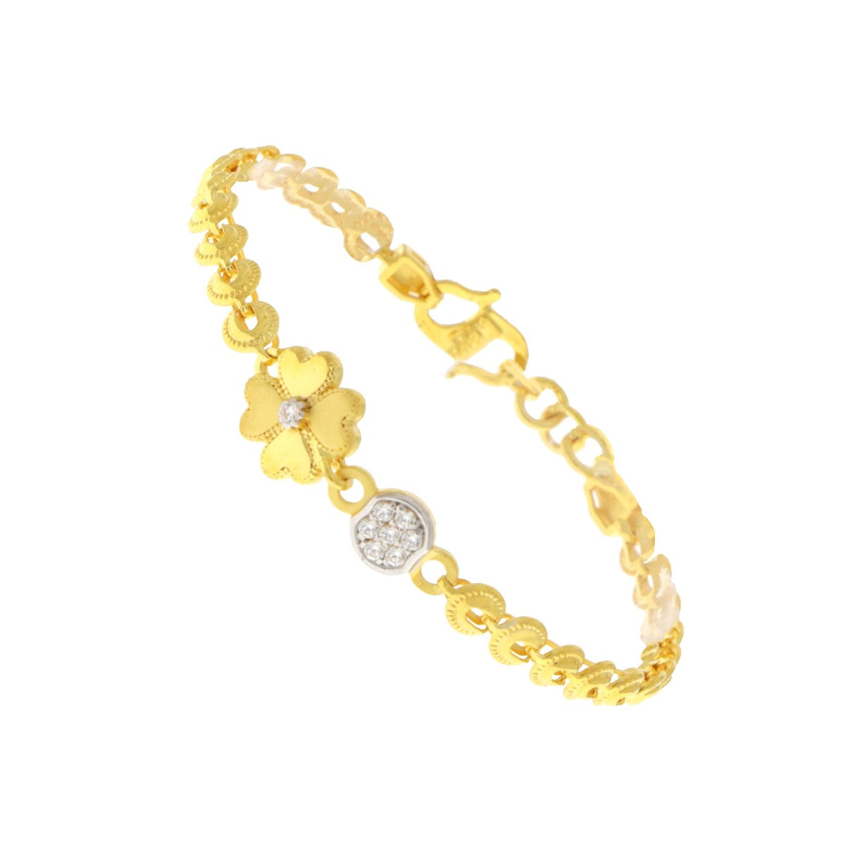 22ct Gold Kids Floral Charm Bracelet - A122392