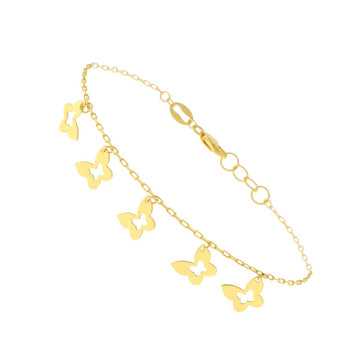 22ct Gold Butterfly Charm Bracelet - A122400