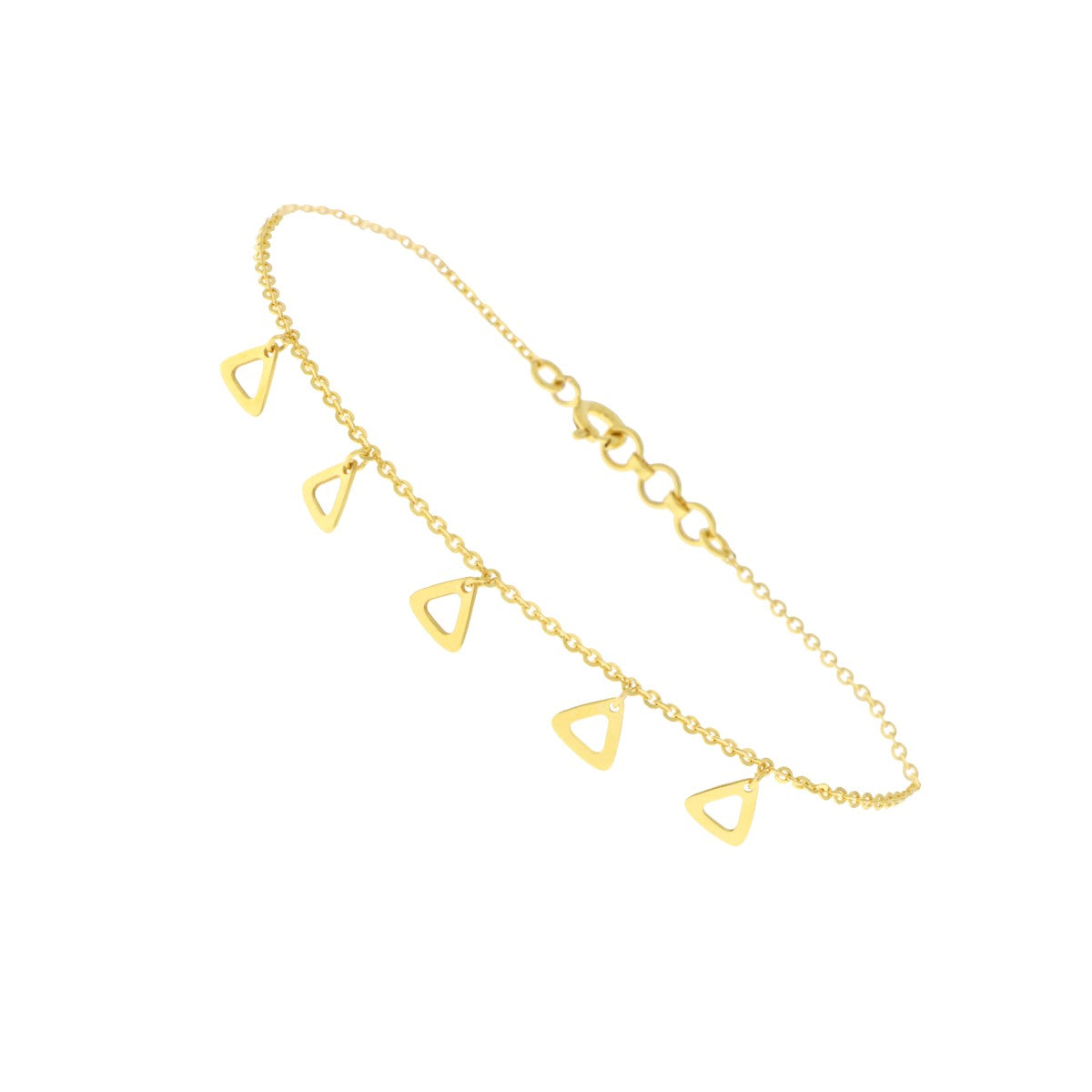 22ct Gold Triangle Charm Bracelet - A122402