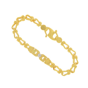 22ct Gold Geometric Link Kids Bracelet with CZ - A122407
