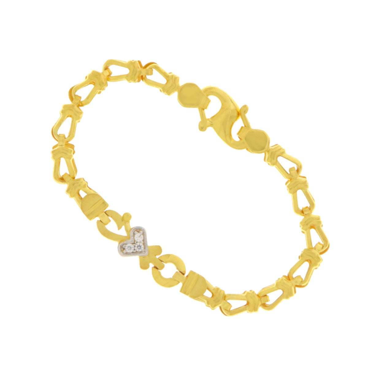 22ct Gold kids Bracelet with CZ Heart Detail - A122409