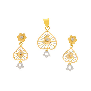 22ct Gold Heart Motif Pendant Set - A122440