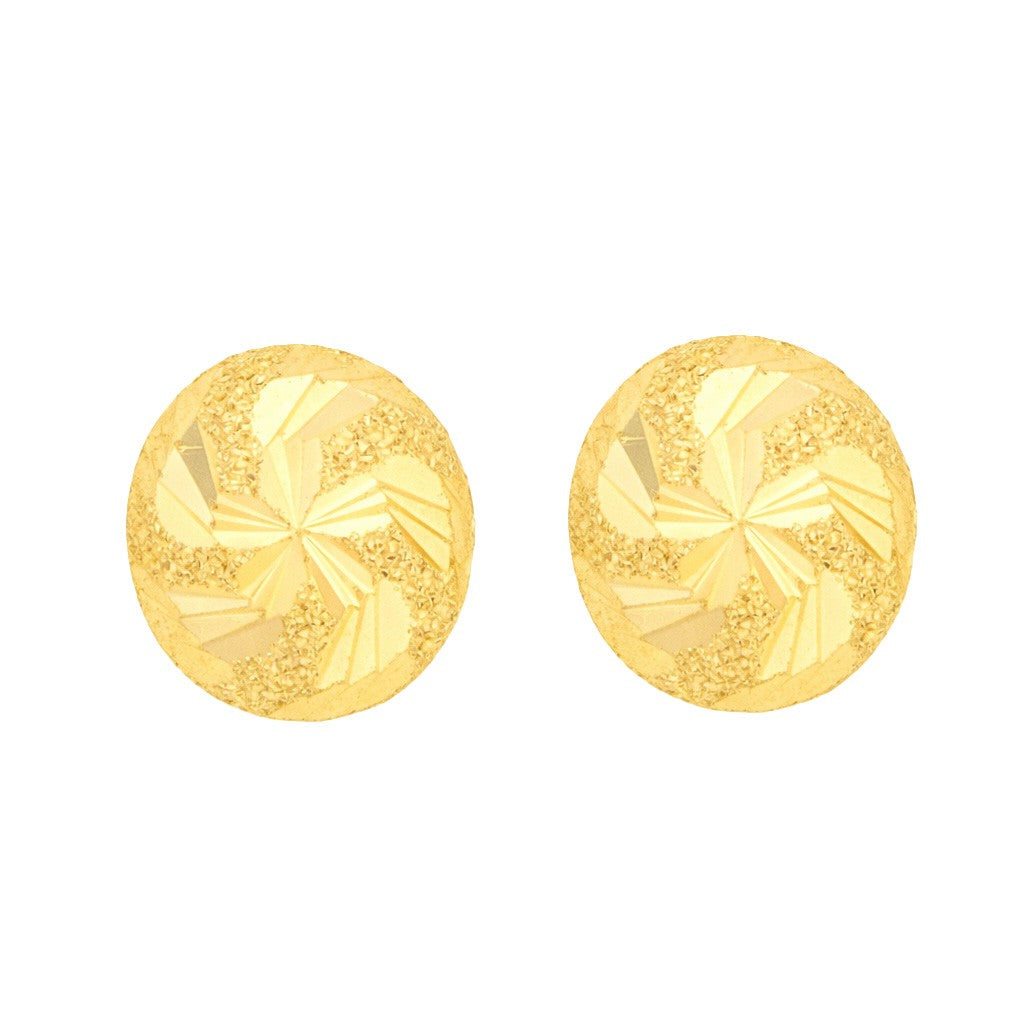 22ct Gold Textured Stud Earrings - A122629