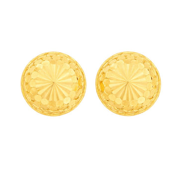 22ct Gold Textured Dome Stud Earrings - A122631