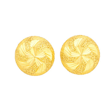 22ct Gold Engraved Stud Earrings - A122632