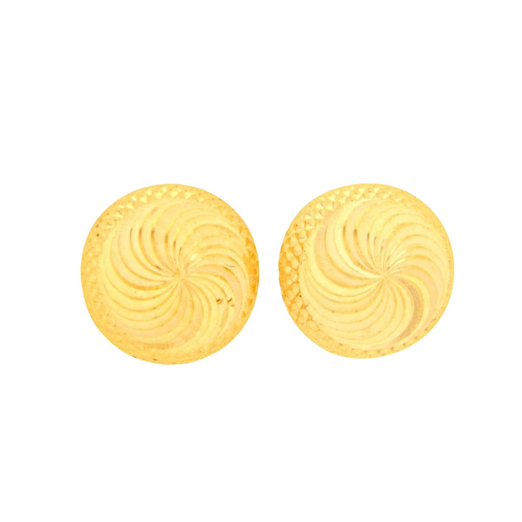 22ct Gold Swirl Stud Earrings - A122634