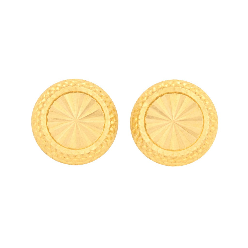 22ct Gold Sunburst Stud Earrings - A122636