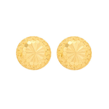 22ct Gold Textured Dome Stud Earrings - A122637