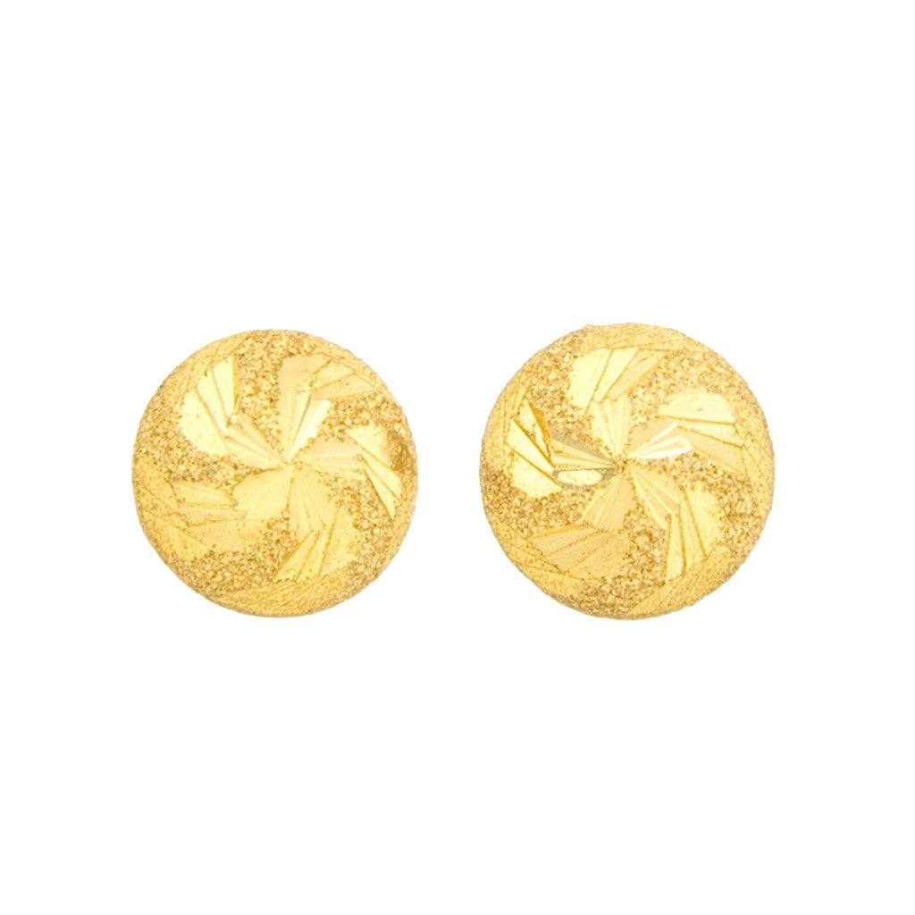 22ct Gold Swirl Pattern Stud Earrings - A122639