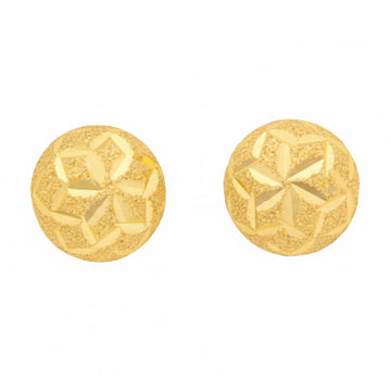 22ct Gold Starburst Textured Stud Earrings - A122643