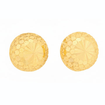 22ct Gold Honeycomb Dome Stud Earrings - A122644