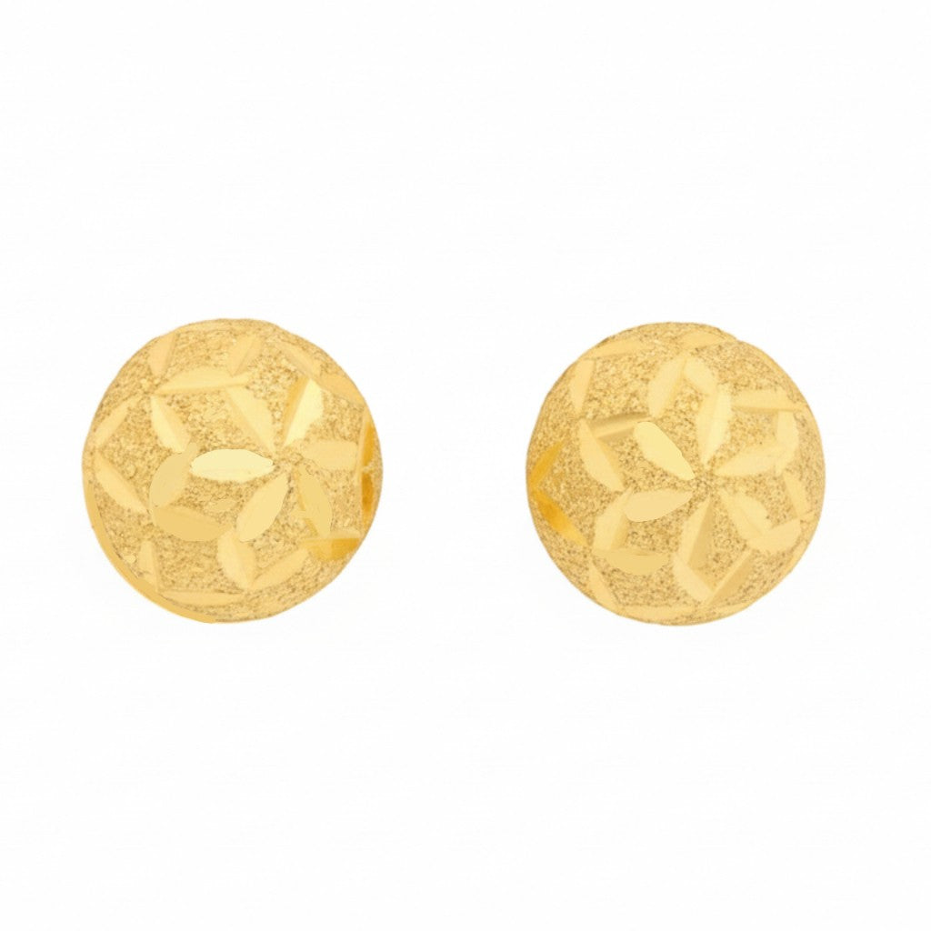 22ct Gold Diamond Cut Stud Earrings - A122645