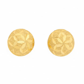 22ct Gold Diamond Cut Stud Earrings - A122645