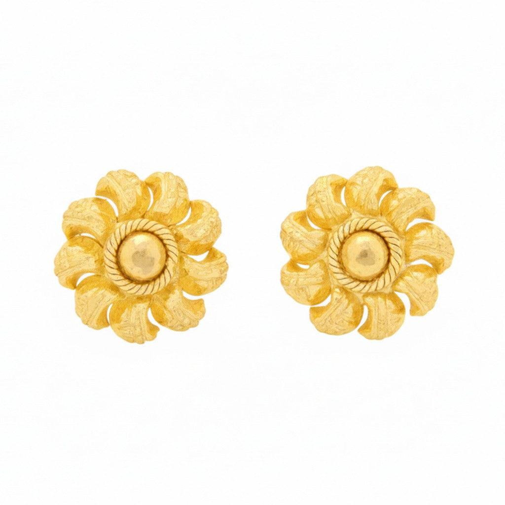 22ct Gold Floral Stud Earrings - A122647