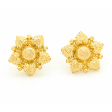 22ct Gold Starburst Floral Stud Earrings - A122648