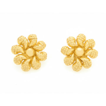 22ct Gold Floral Cluster Stud Earrings - A122652