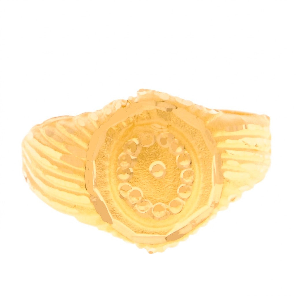 22ct Gold Kids Patterned Statement Ring - A122667