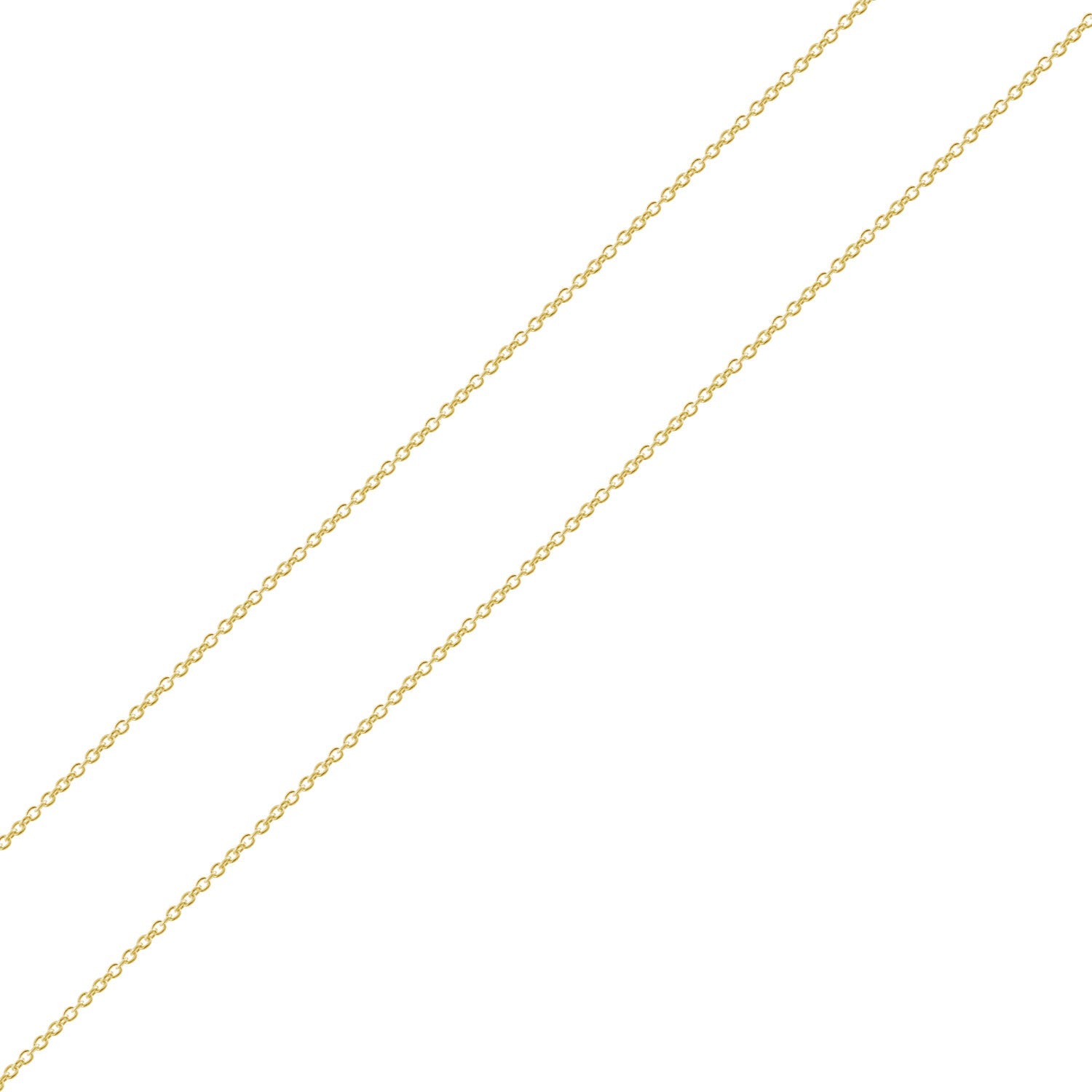 16 inch 18ct yellow gold cable pendant necklace with 1.25mm trace chain and bolt ring clasp, 1.78g