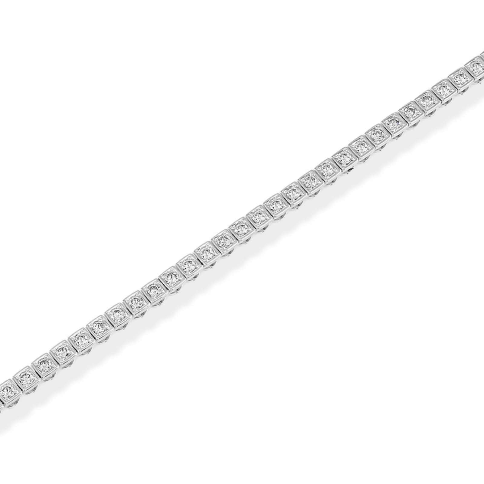 18ct gold line bracelet featuring natural diamonds in claw setting with box clasp, available in white or yellow gold