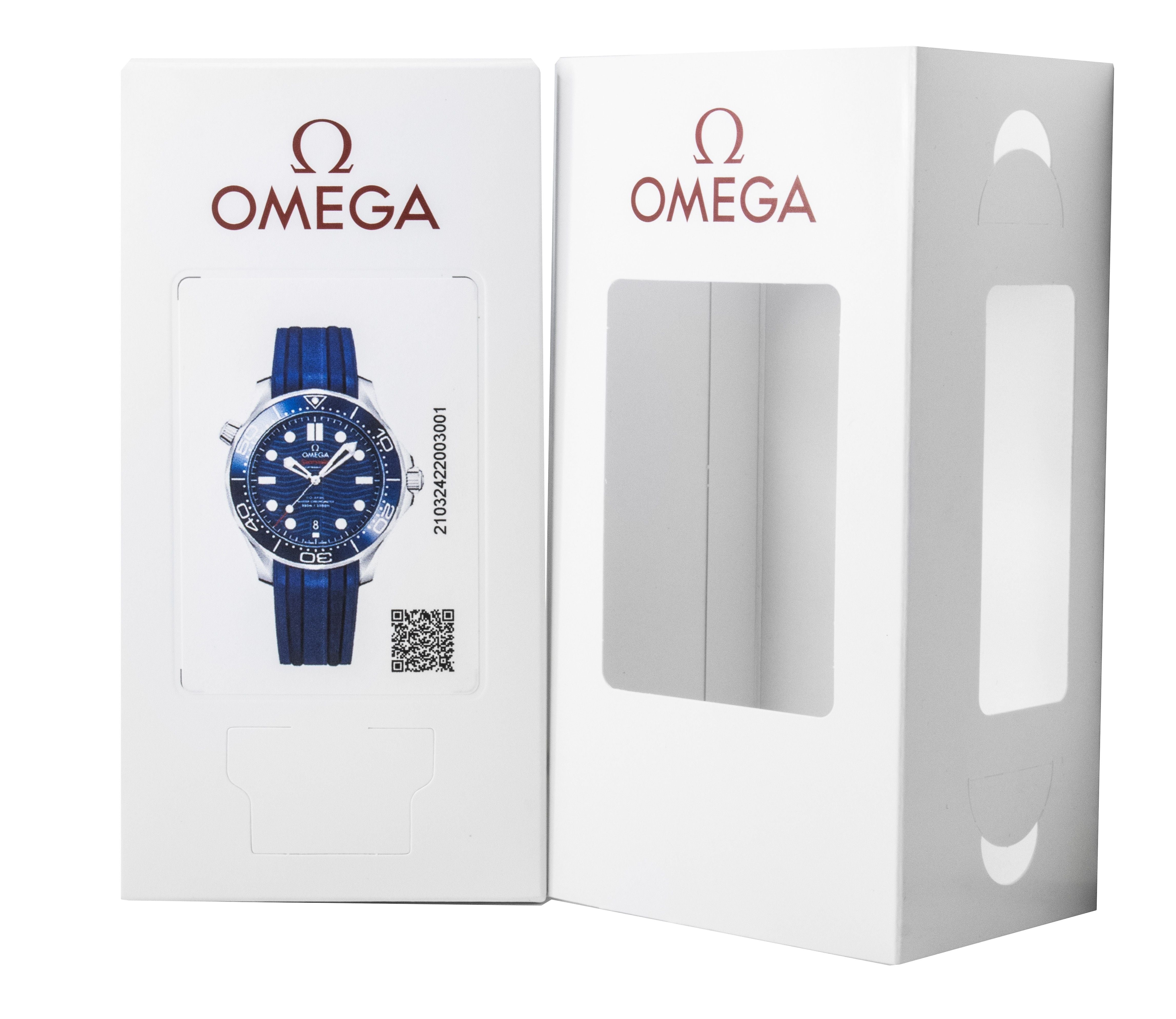 Omega Seamaster Rubber Strap Blue Dial Automatic Diver's 210.32.42.20.03.001 300M Men's Watch