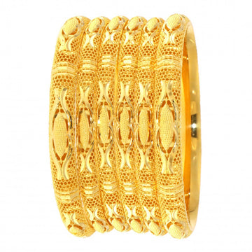 22ct Gold 4 Bangles & 2 Karas Set - A115717 - Prestige Stones