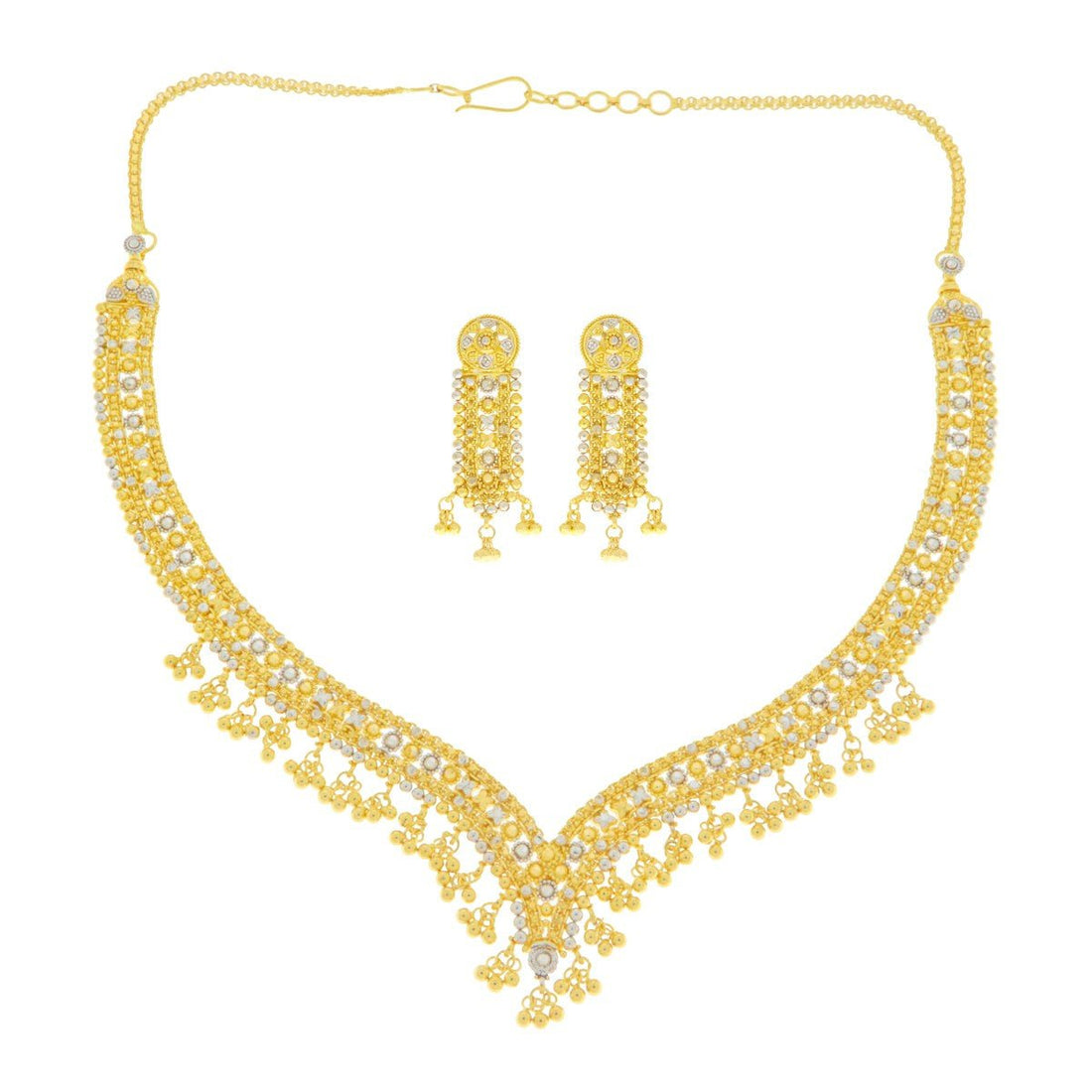 22ct Gold Filigree Necklace Set - A120515 - Prestige Stones