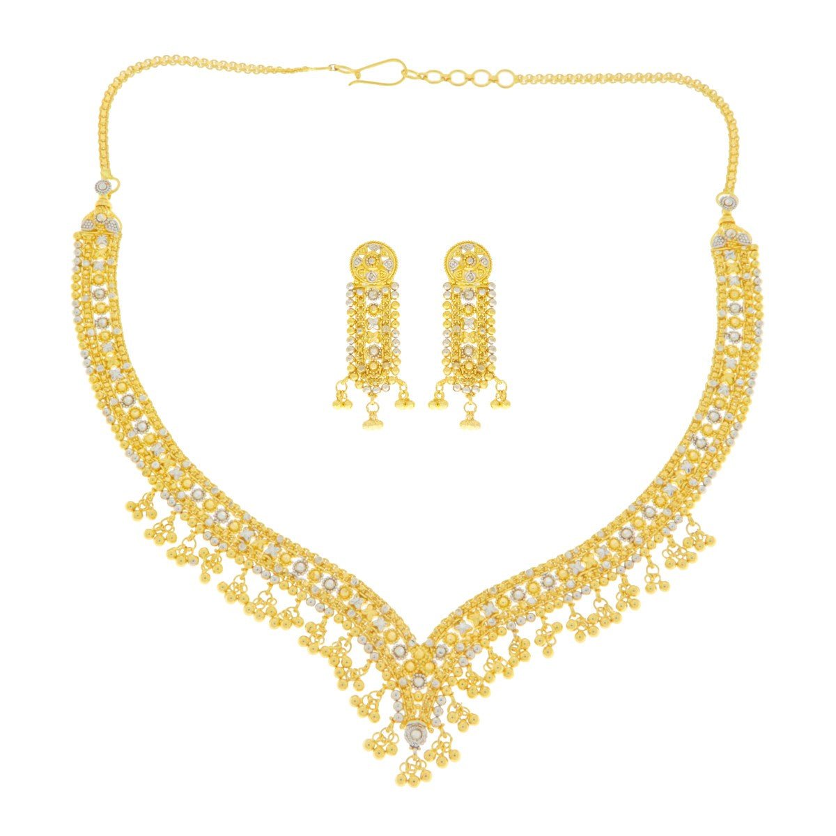 22ct Gold Filigree Necklace Set - A120515 - Prestige Stones