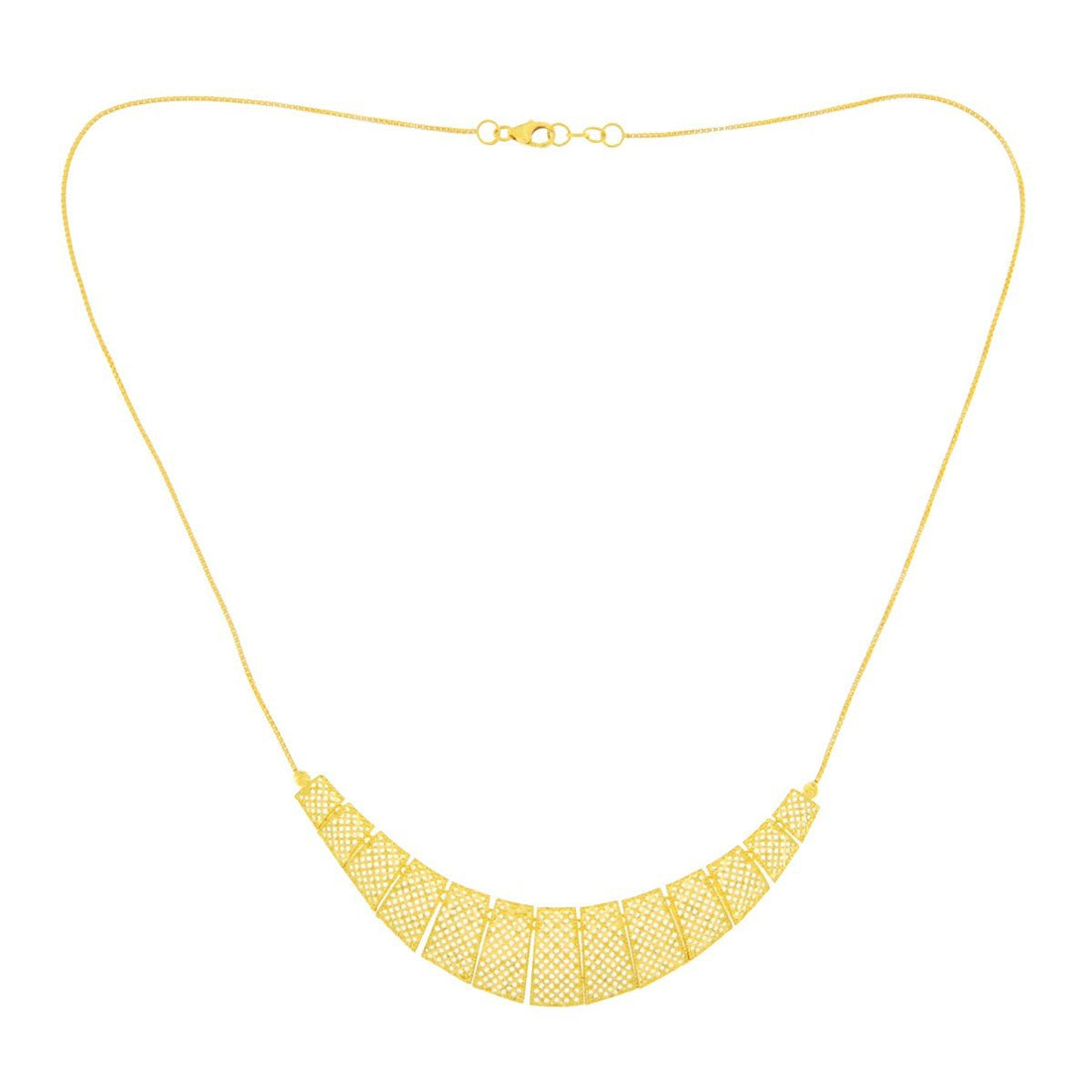 22ct Gold Filigree Panel Necklace - PB21865 - Prestige Stones