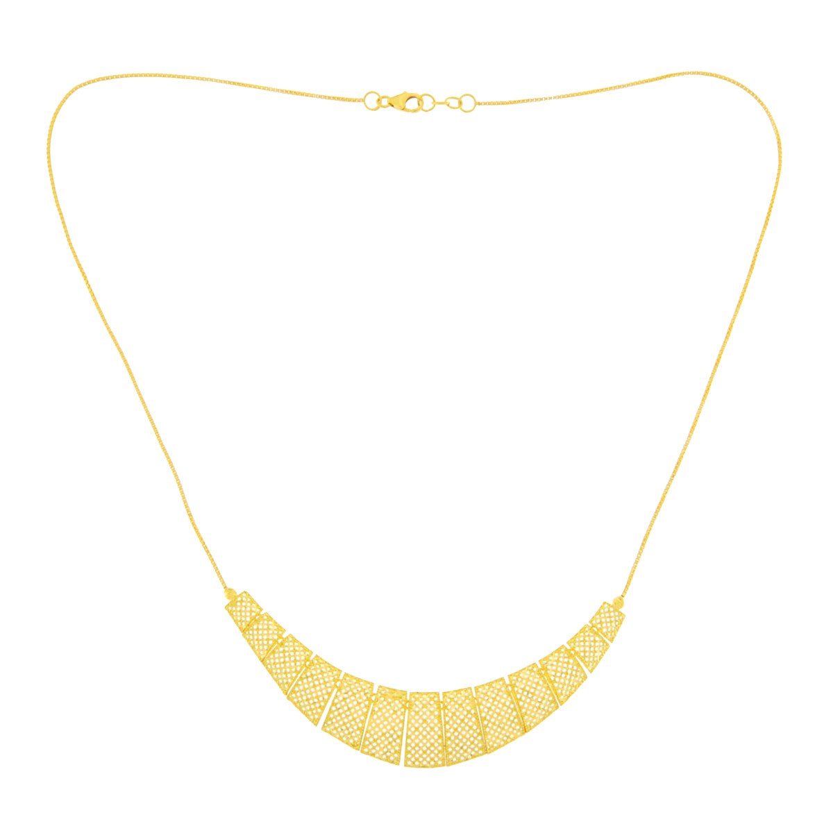 22ct Gold Filigree Panel Necklace - PB21865 - Prestige Stones