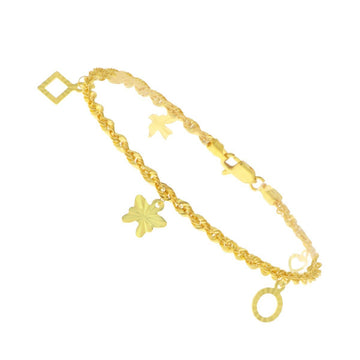 22ct Gold Hollow Rope Charm Bracelet - A122198 - Prestige Stones