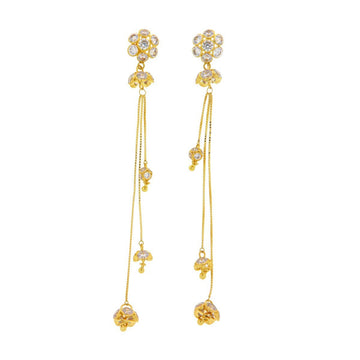 22ct Gold Long Drop Earrings - A121330 - Prestige Stones