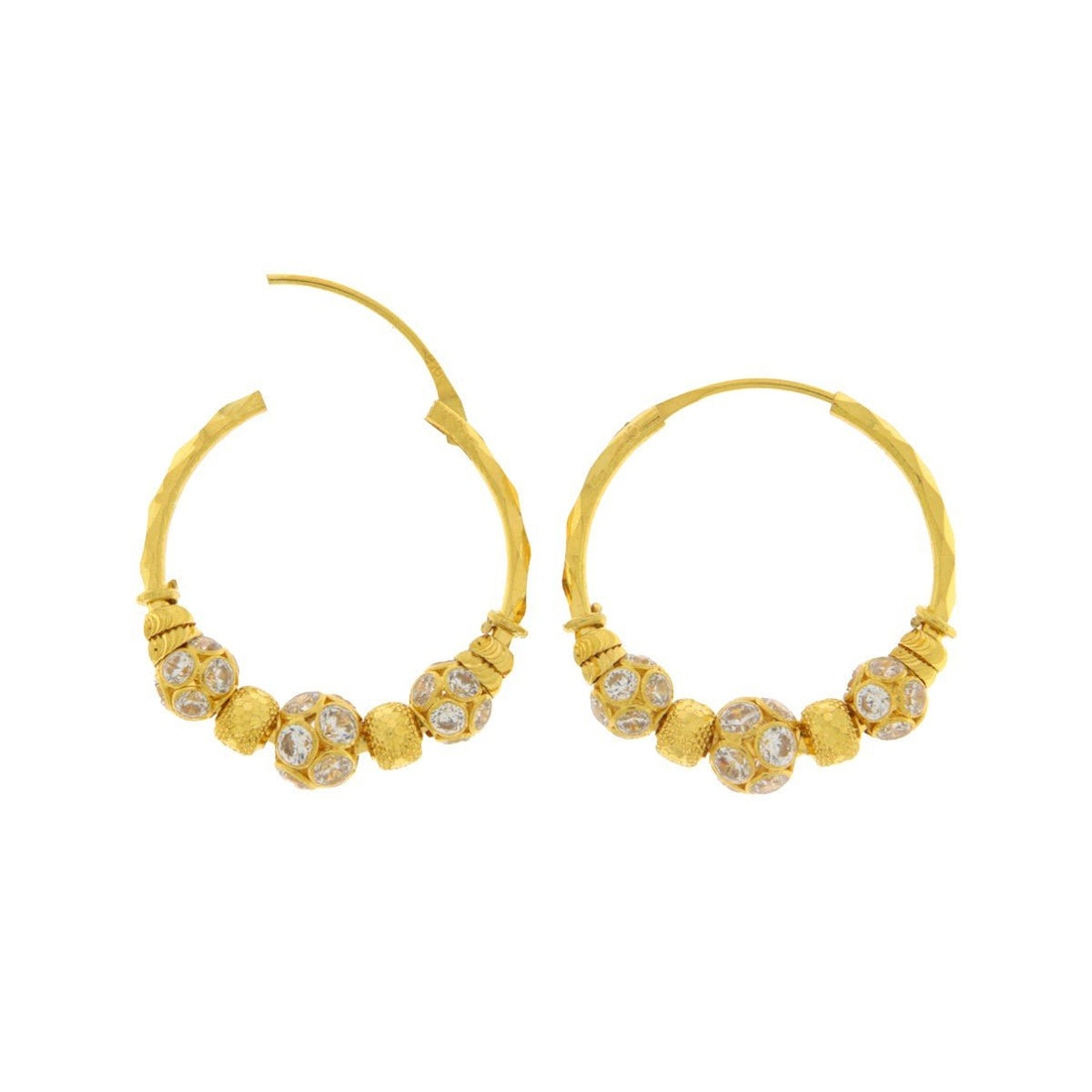 22ct Gold Medium Hoop Earrings - A121317 - Prestige Stones