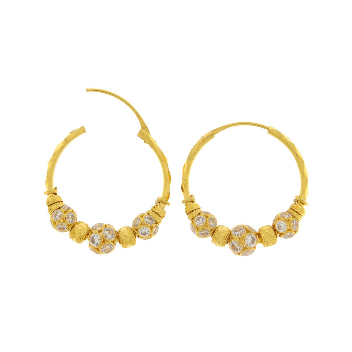 22ct Gold Medium Hoop Earrings - A121317 - Prestige Stones