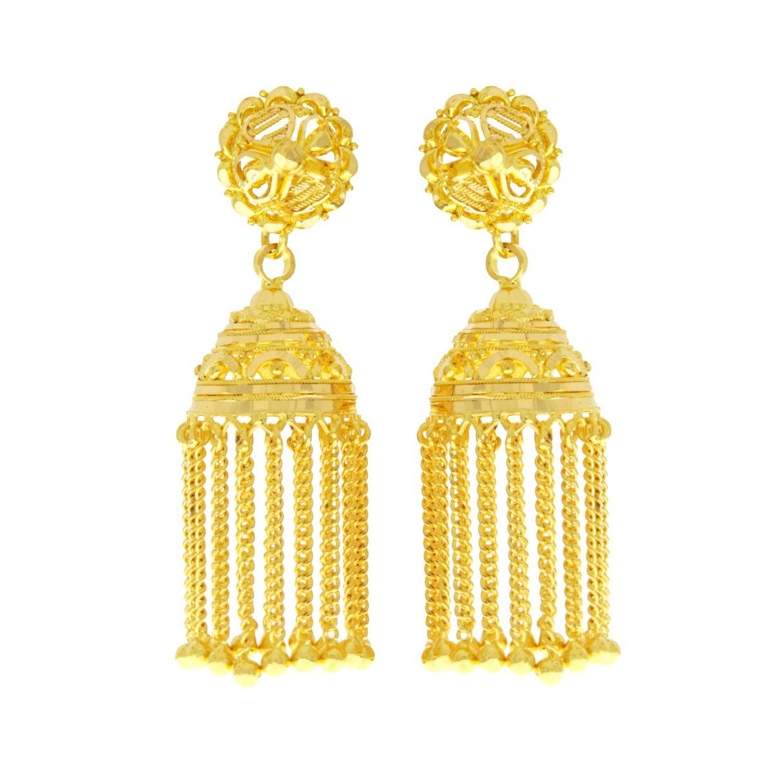 22ct Gold Two in One Chandelier Earrings - A120503 - Prestige Stones