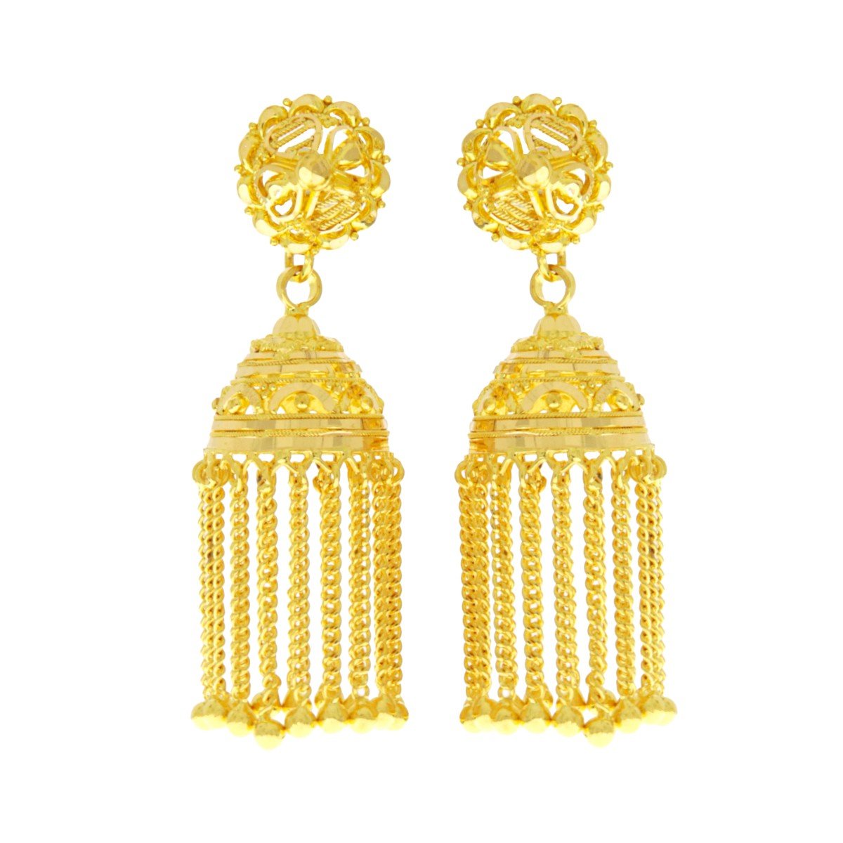 22ct Gold Two in One Chandelier Earrings - A120503 - Prestige Stones