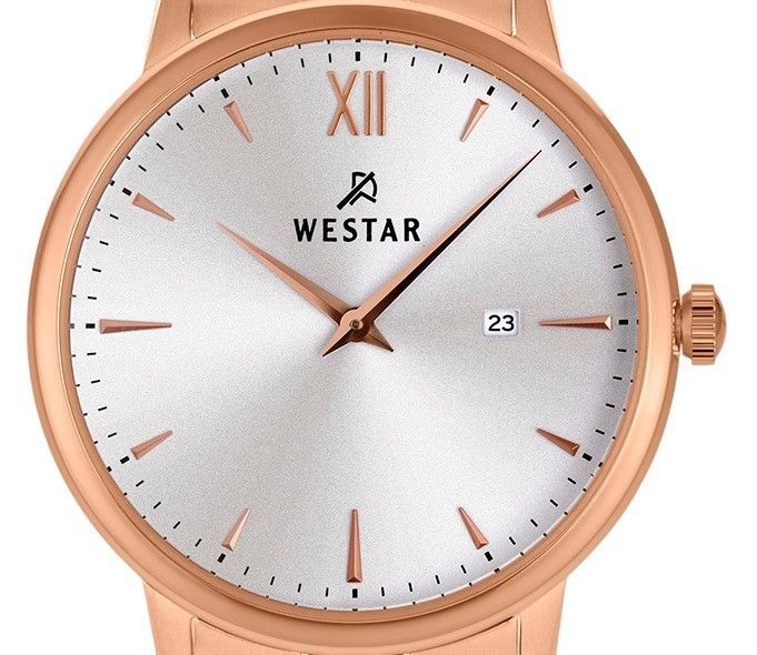 Westar Profile Rose Gold Tone Stainless Steel Silver Dial Quartz 40215PPN607 Women's Watch