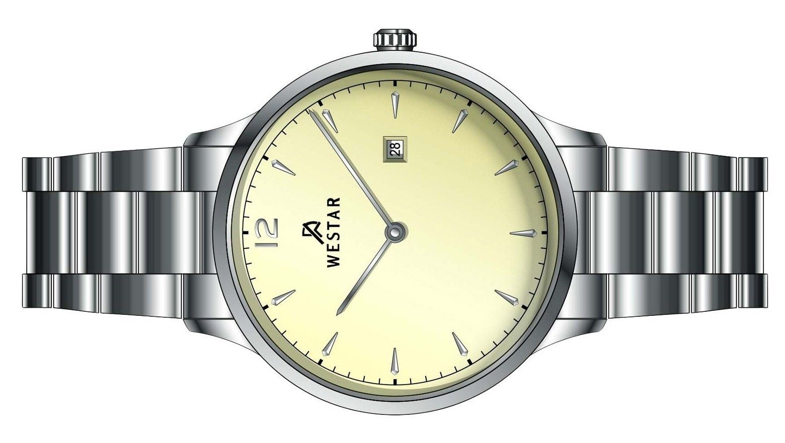 Westar Profile Two Tone Stainless Steel Light Champagne Dial Quartz 40218STN102 Women's Watch