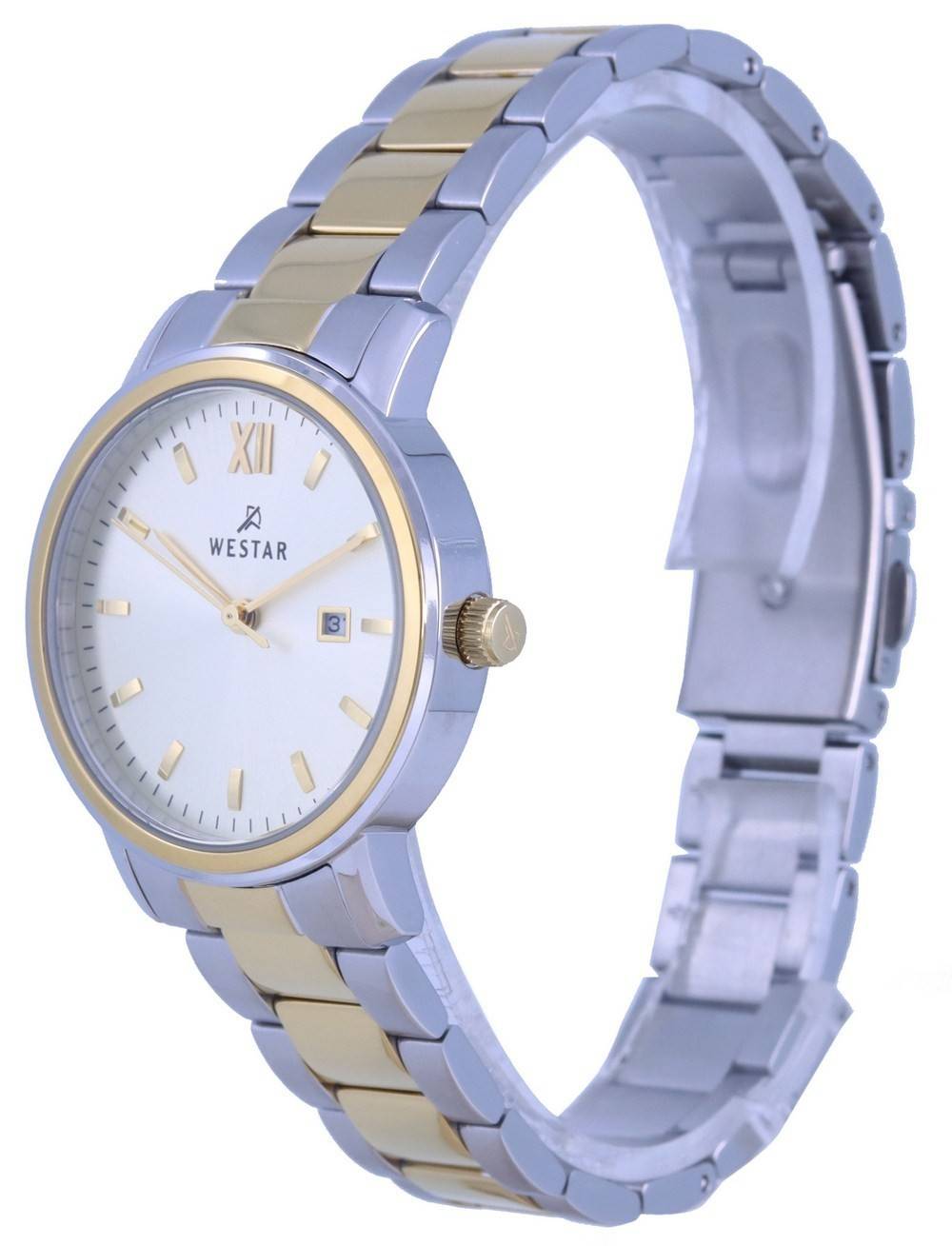 Westar Silver Dial Two Tone Stainless Steel Quartz 40245 CBN 102 Women's Watch