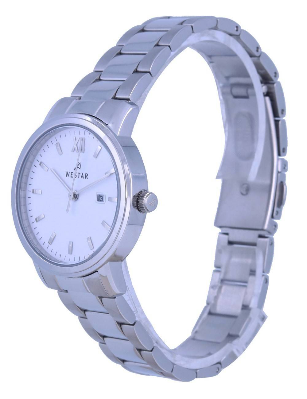Westar White Dial Stainless Steel Quartz 40245 STN 101 Women's Watch
