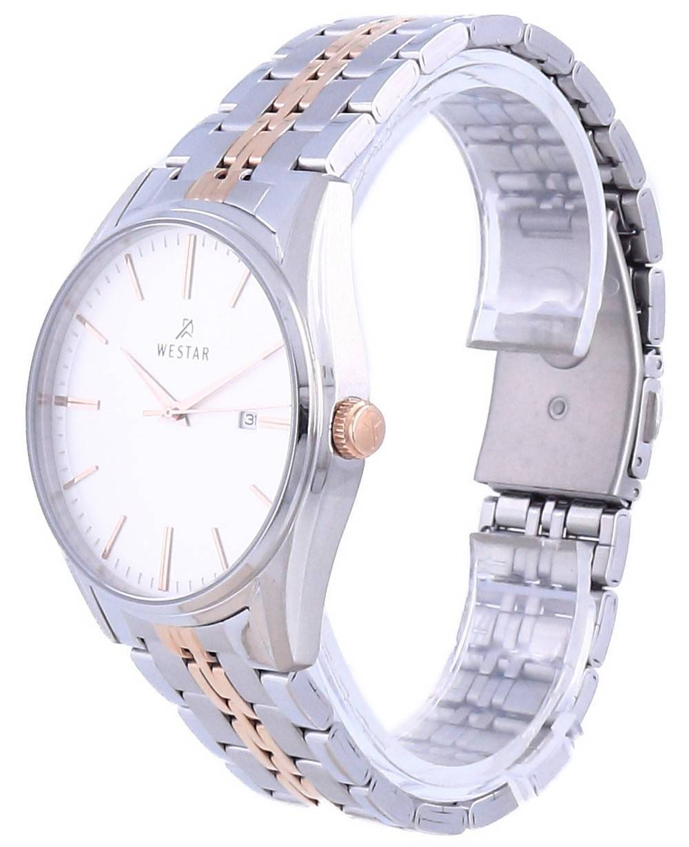 Westar Silver Dial Two Tone Stainless Steel Quartz 50210 SPN 607 Men's Watch