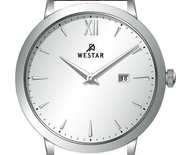 Westar Profile Leather Strap Silver Dial Quartz 50214STN127 Men's Watch