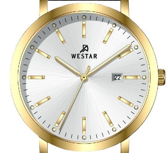 Westar Profile Leather Strap Silver Dial Quartz 50216GPN107 Men's Watch