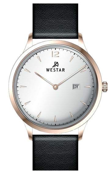 Westar Profile Leather Strap Silver Dial Quartz 50217PPN607 Men's Watch