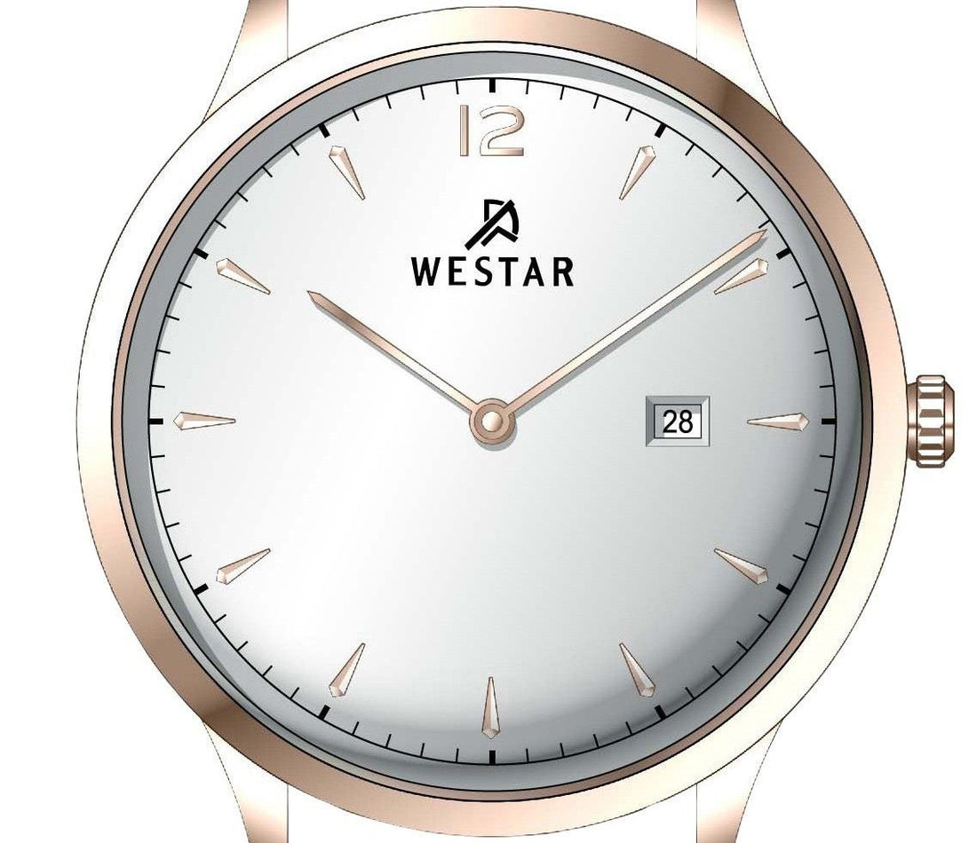 Westar Profile Leather Strap Silver Dial Quartz 50217PPN607 Men's Watch