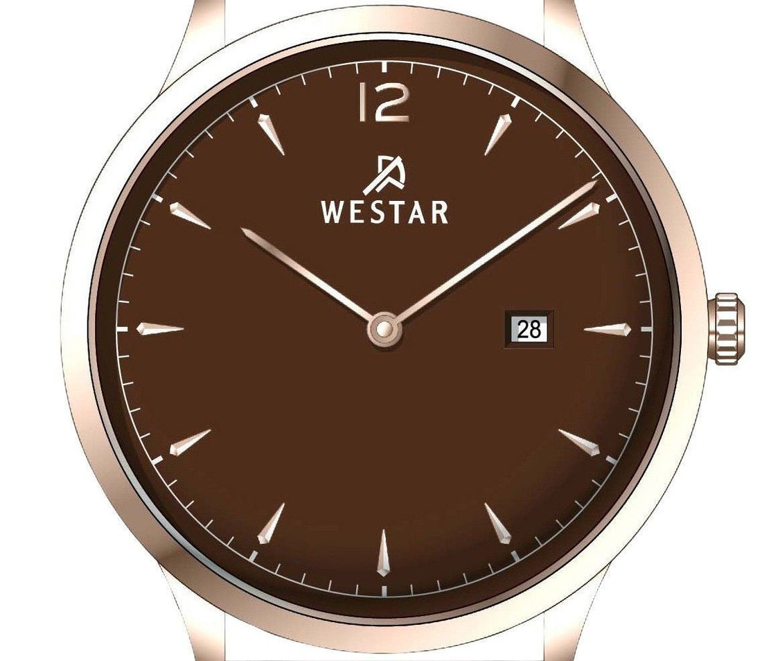 Westar Profile Leather Strap Brown Dial Quartz 50217PPN620 Men's Watch