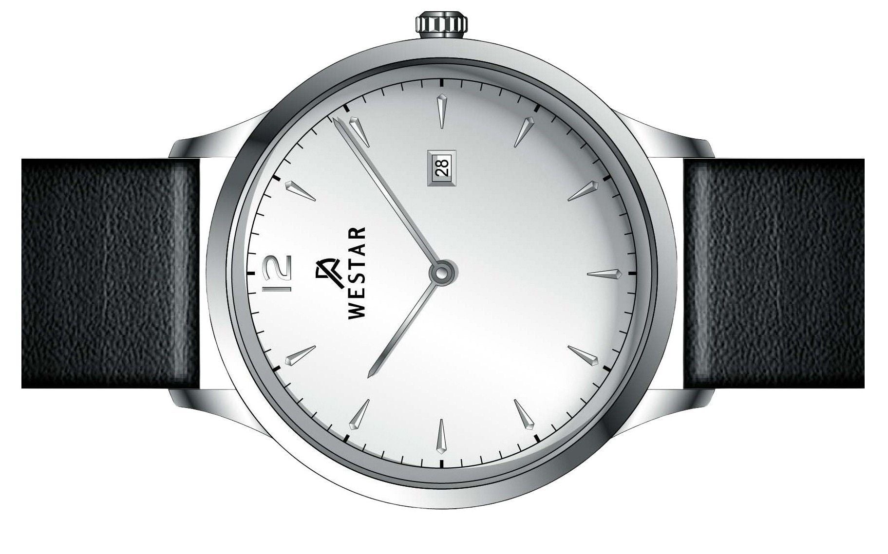 Westar Profile Leather Strap Silver Dial Quartz 50217STN107 Men's Watch